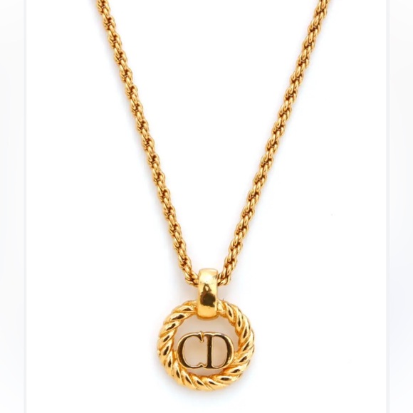 🌷Christian Dior Logo Pendant Necklace - Picture 1 of 6